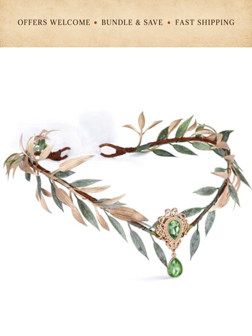Handmade Fairy Headband Elf Princess Crown Cosplay Costume Accessory
